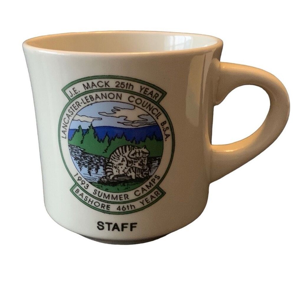 Vintage Boy Scouts Scout Lancaster Lebanon JE Mack 25th Year Staff 1993 Mug